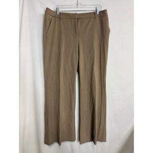 New York & Company Stretch Women 14 Tan Brown Straight Leg Dress Pants Trousers
